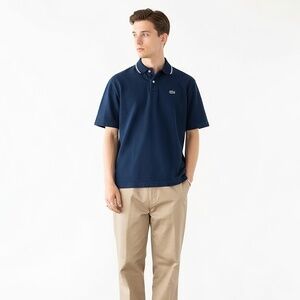 Lacoste Indigo Denim-Style Polo Shirt - Loose Fit - Size L - Japan Edition